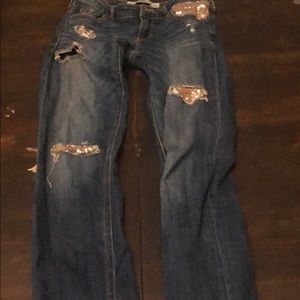 Hollister sequin skinny jeans